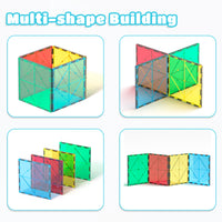 Bmag Magnetic Building Blocks Large Square, Magnet Tiles 4 Pieces STEM Educational Preschool Learning Construction Toys for Toddlers