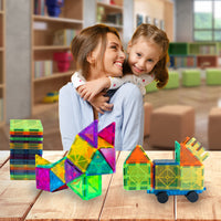 Bmag Magnetic Tiles, Building Blocks for Toddlers, 3D Magnet Building Blocks with 1 Car, STEM Educational Learning Building Blocks for Kids Children, Stacking Montessori Toys Gifts for Boys Girls