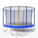 12 FT Trampoline for Kids with Safe Enclosure Net, Outdoor Fitness Trampoline with Waterproof Jump Mat Ladder for Indoor Park Kindergarten Toddler Trampolines