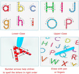 BMAG Magnetic Alphabet Letter Tracing Board, ABC Double-Sided Letter Drawing Board, Read Write Preschool Learning Board Gift for Kids Children Boys Girls